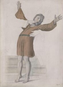 A figure copied from a fresco by Domenichino at the Monastery of Grotta Ferrata thumbnail 1
