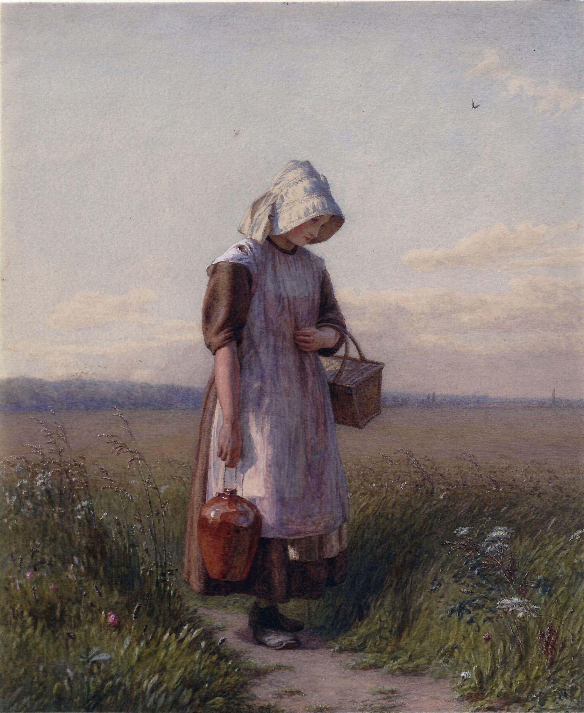 Girl carrying a pitcher, Walter Field, 1866