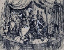 Illustration for an unidentified children's story Ginger, Phyllis E