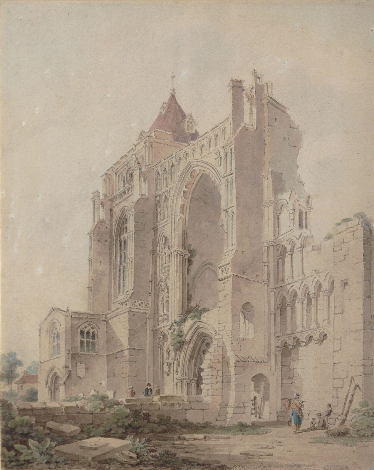 Croyland Abbey, Paul Sandby Munn, 1812