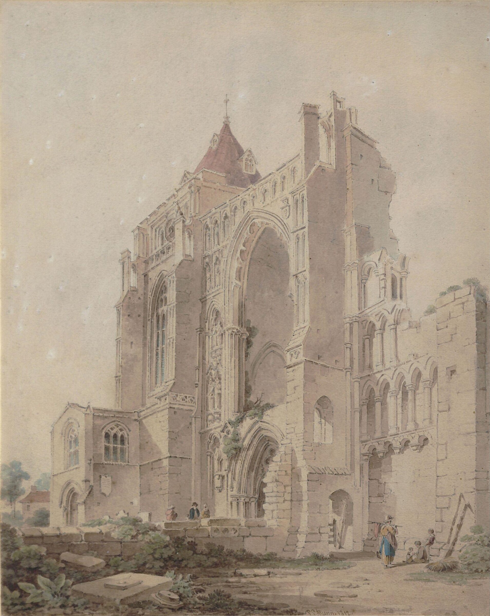 Croyland Abbey, Paul Sandby Munn, 1812