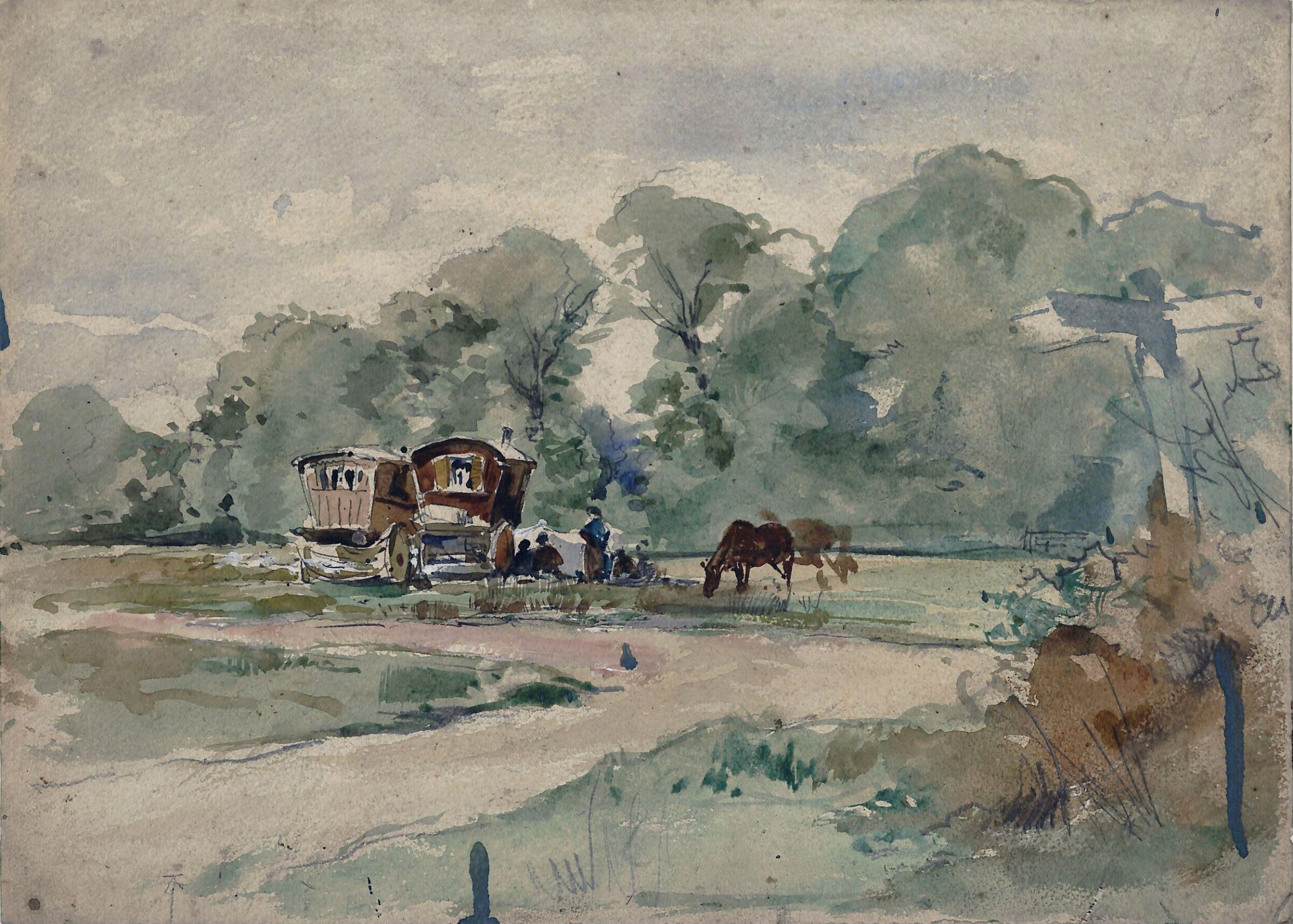 Gipsy Encampment, John Sargent Noble, ca. late 19th century