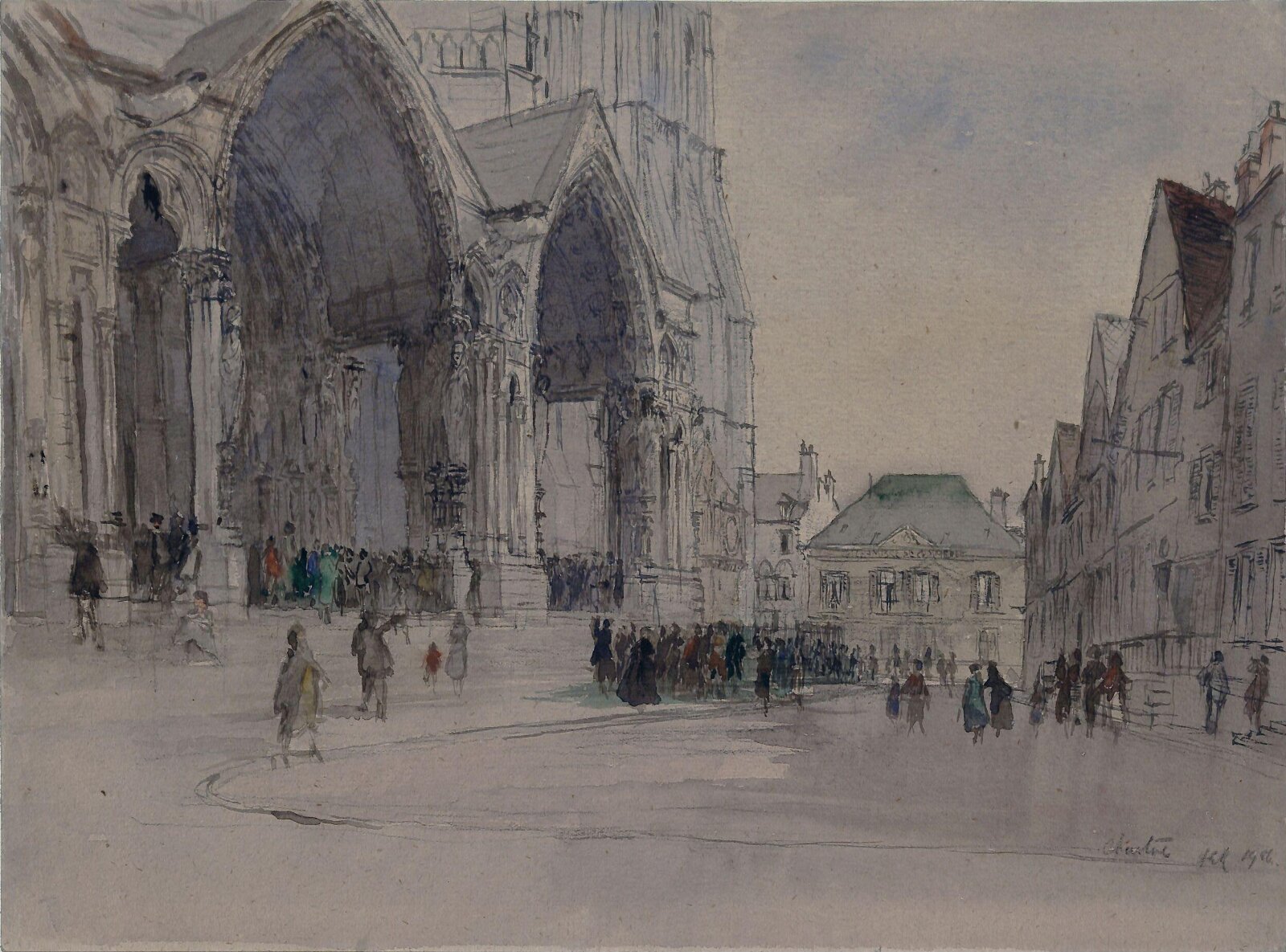 Chartres Cathedral, North Portico, Albert Edward Richardson, 1906