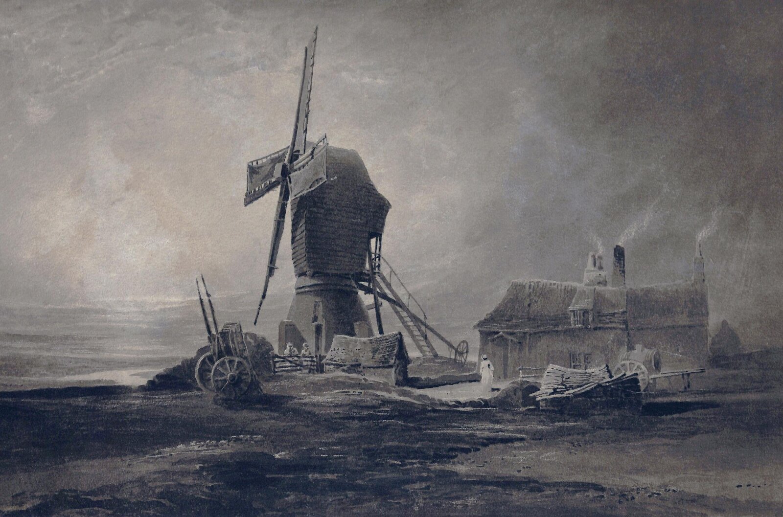 Old Windmill on Windmill Hill, Gateshead, Thomas Miles Richardson, 1818