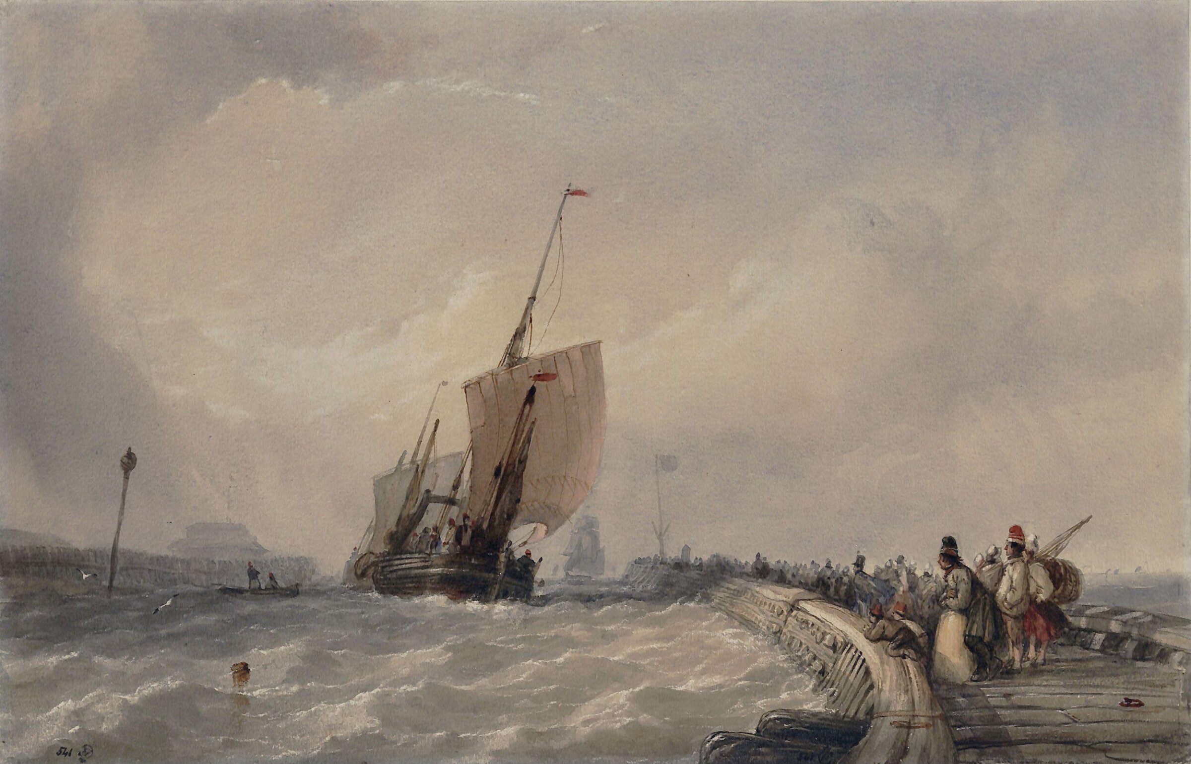 Calais Harbour, Thomas Sewell Robins, ca. mid 19th century
