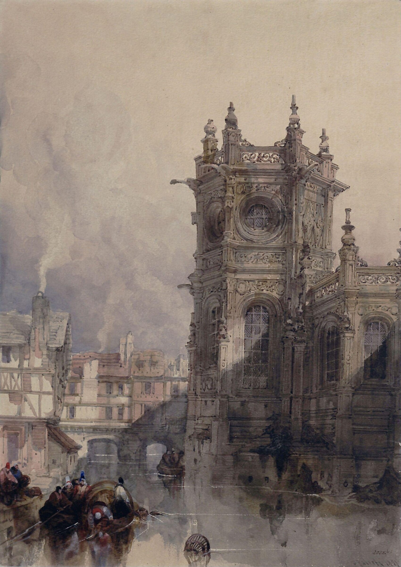 Church of St. Pierre, Caen, David Roberts, 1831