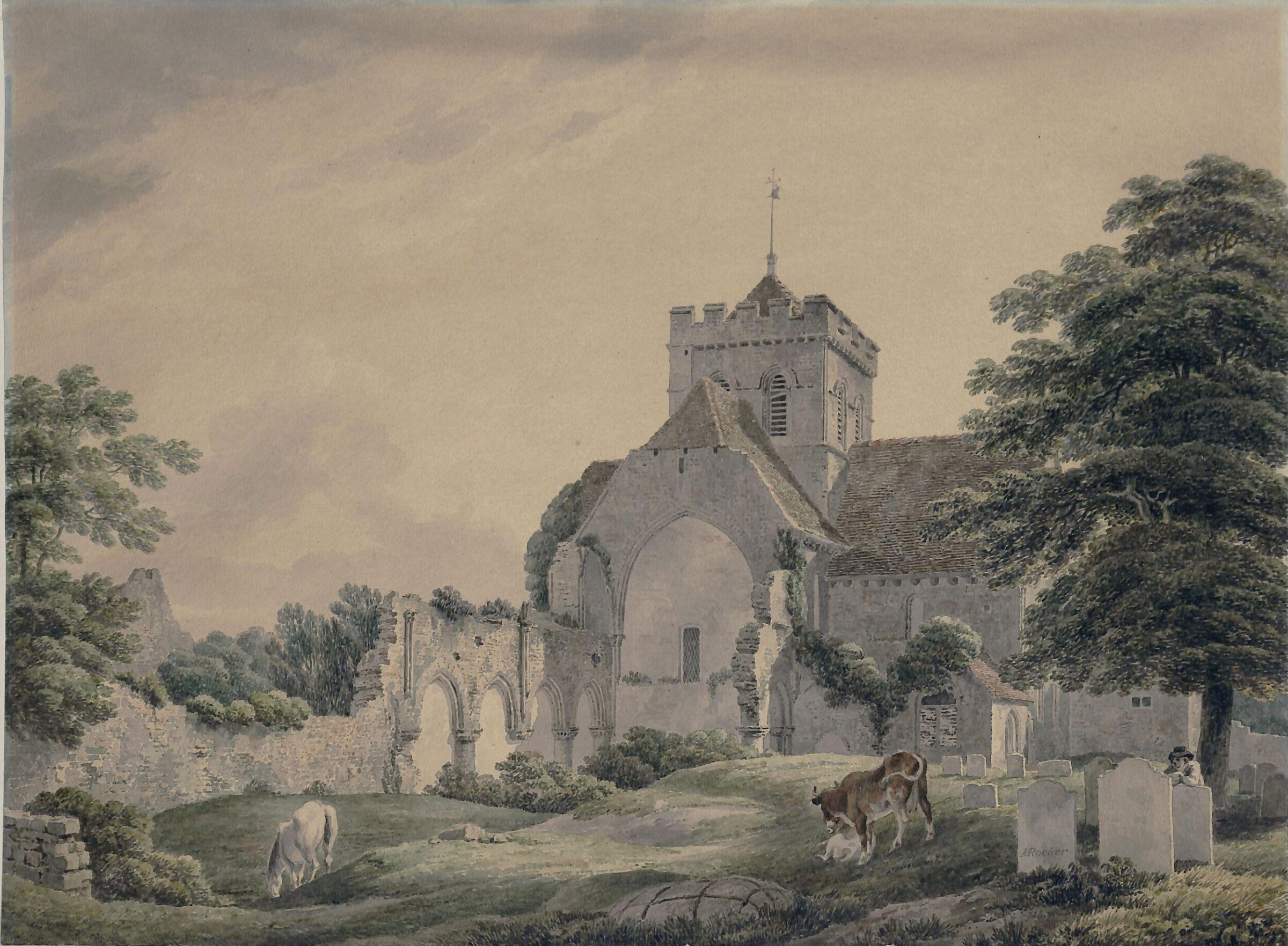 Boxgrove Priory Church, near Chichester, Michael 'Angelo' Rooker, ca. 1760-1800