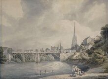 Bridge at Monmouth, with St. Mary's Church in the background thumbnail 1