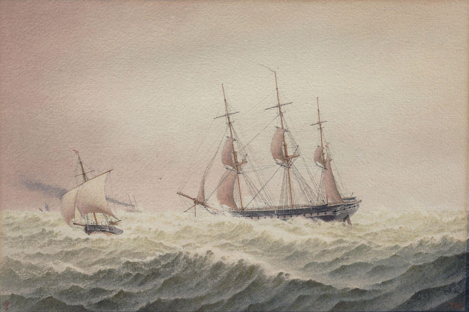 A 51 Gun Frigate, William Frederick Settle, 1883