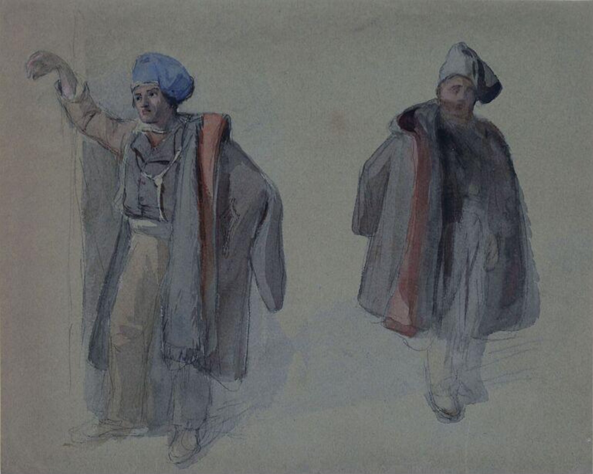 Studies of Neapolitan fishermen, Clarkson Stanfield, mid 19th century