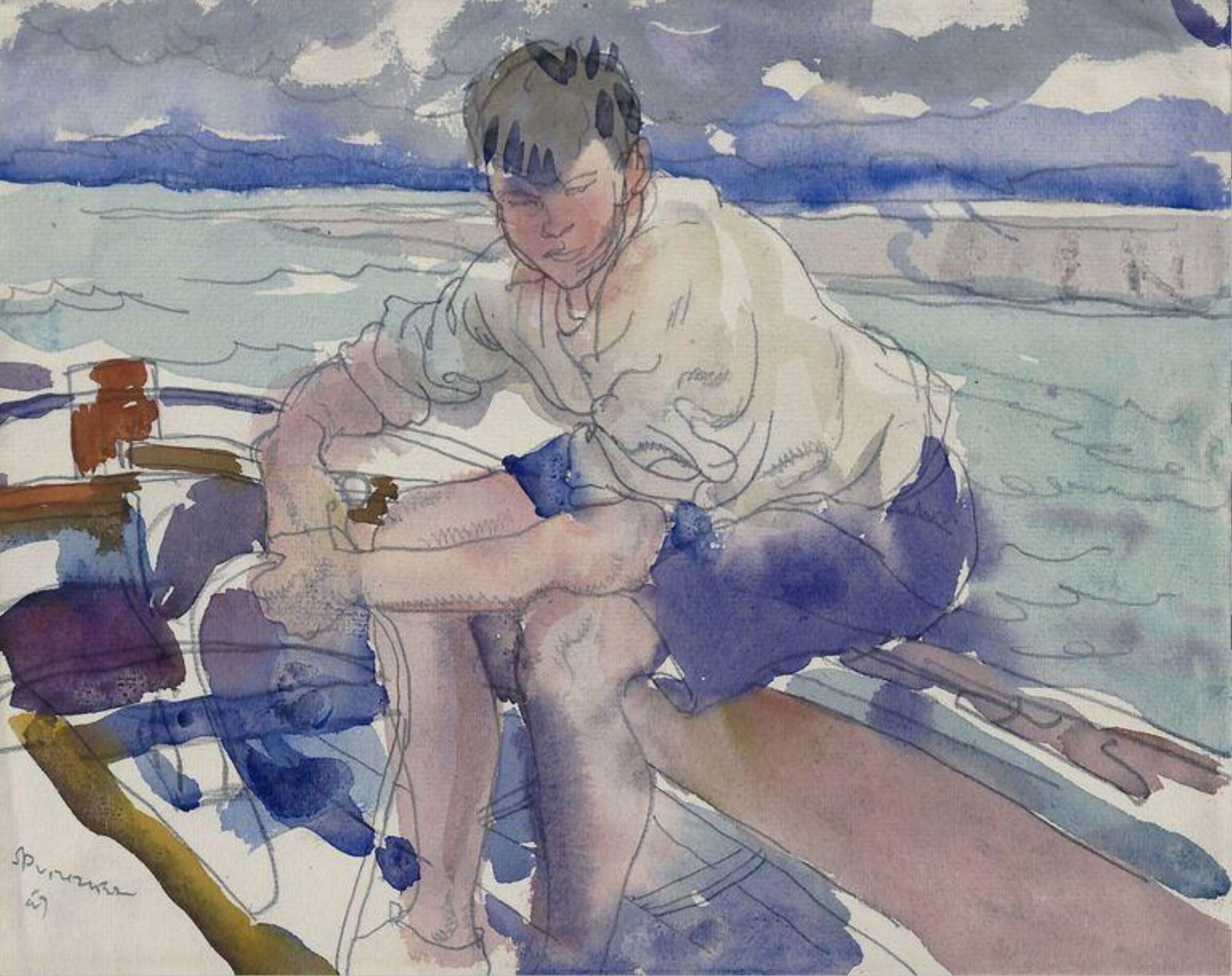 Boy in a Boat, Stephen Spurrier, ca. early 20th century