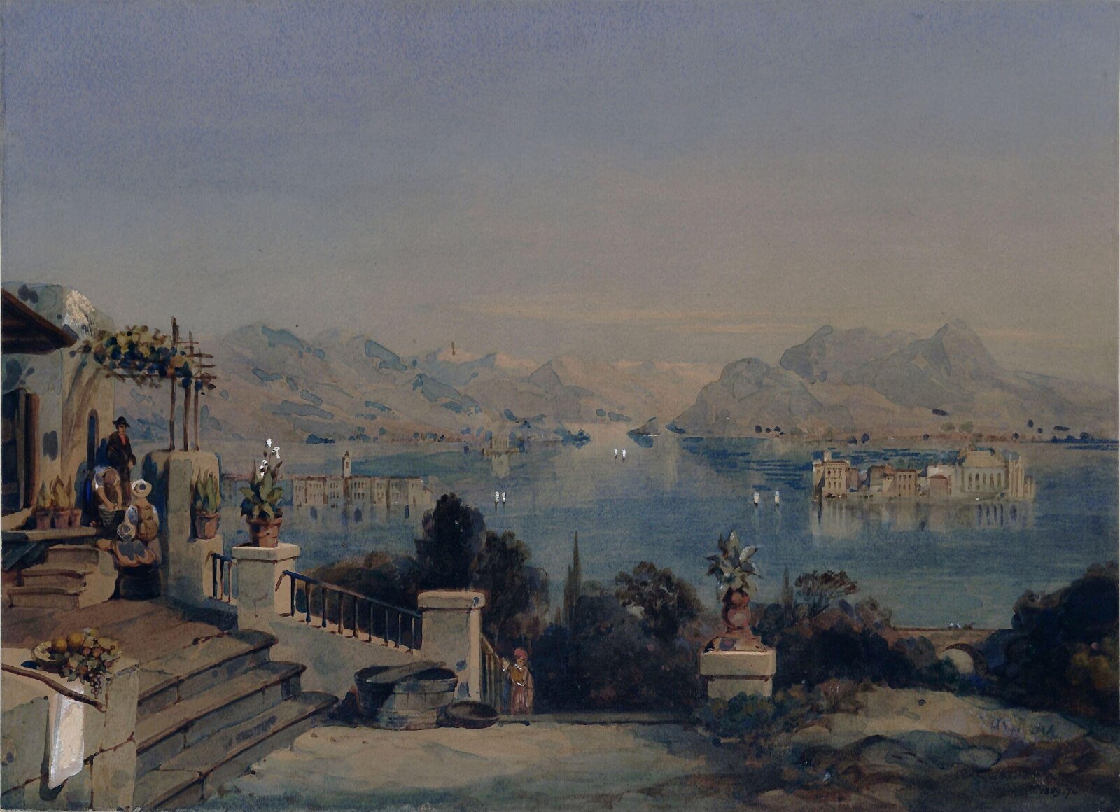 Lago Maggiore, Joseph Axe Sleap, mid 19th Century