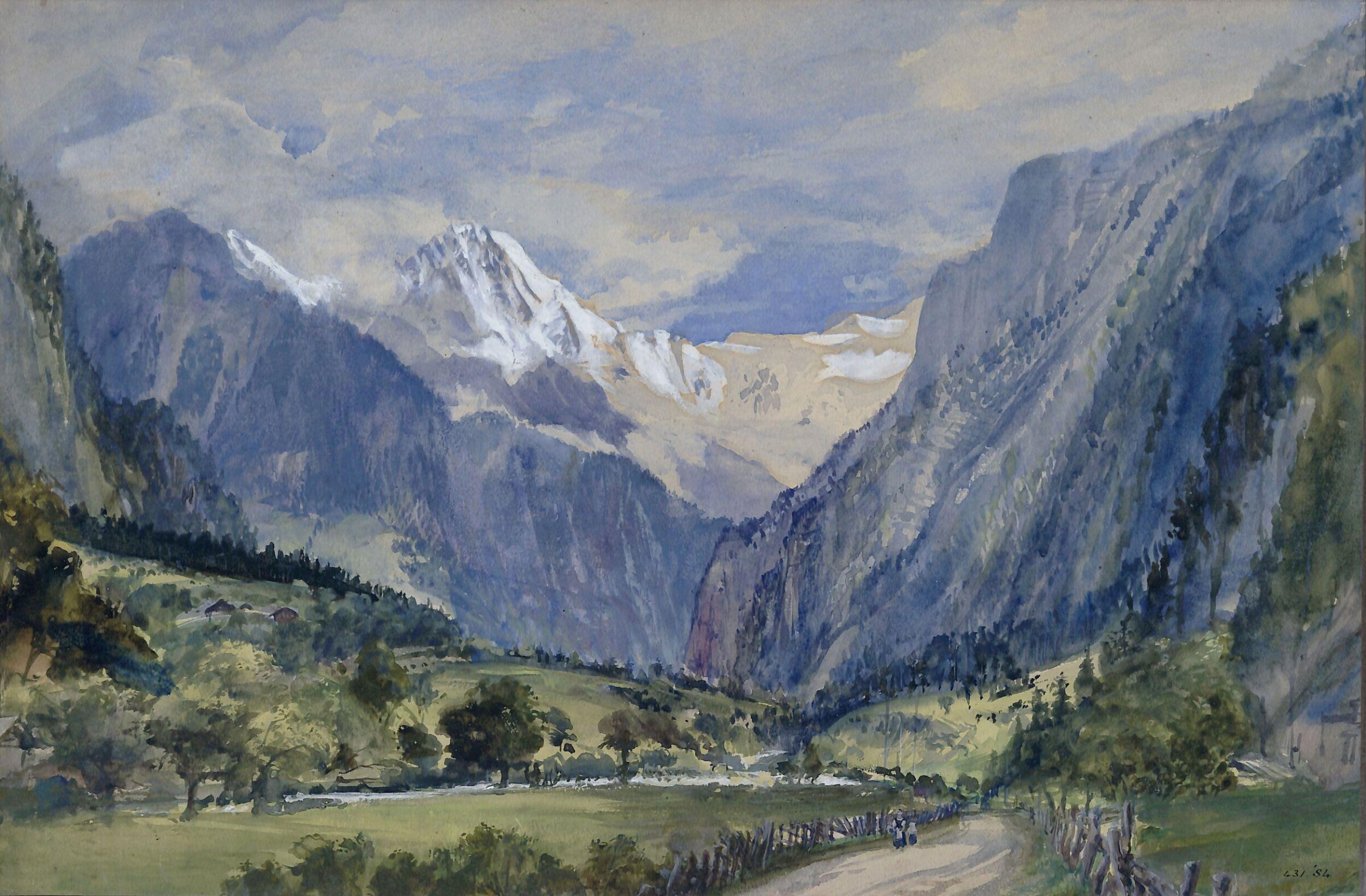 The Jungfrau from Interlaken in Switzerland, Charles Philip Slocombe, ca. 1855-84