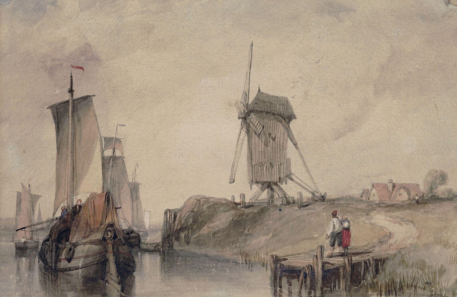 A River Scene, Alfred Gomersal Vickers, ca. 1830