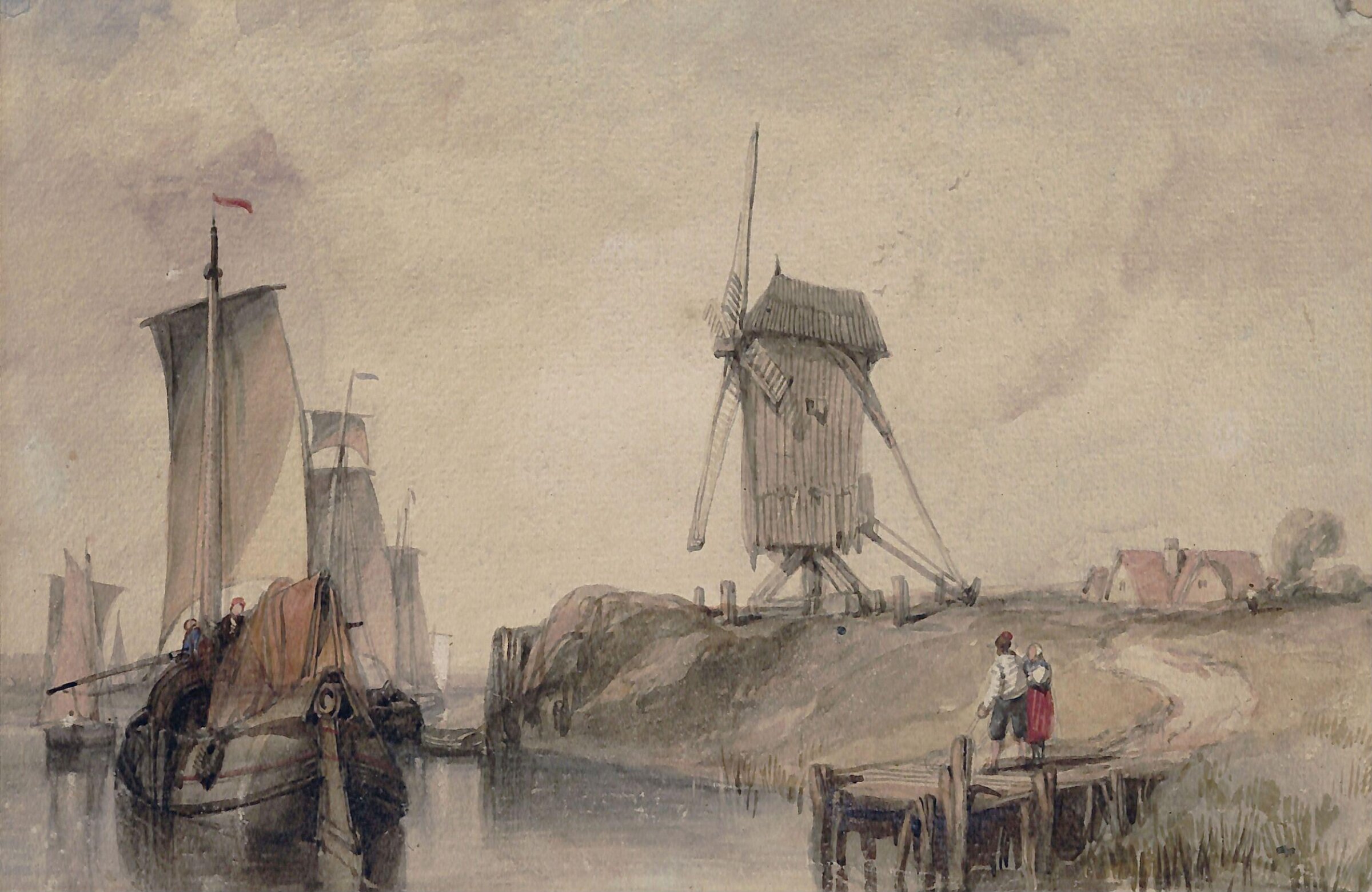 A River Scene, Alfred Gomersal Vickers, ca. 1830