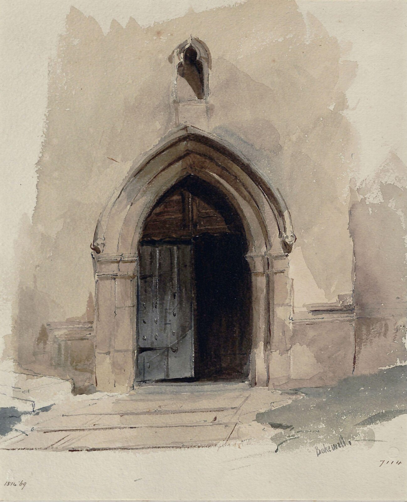 Church door, Bakewell, Alfred Gomersal Vickers, ca. 1830-7