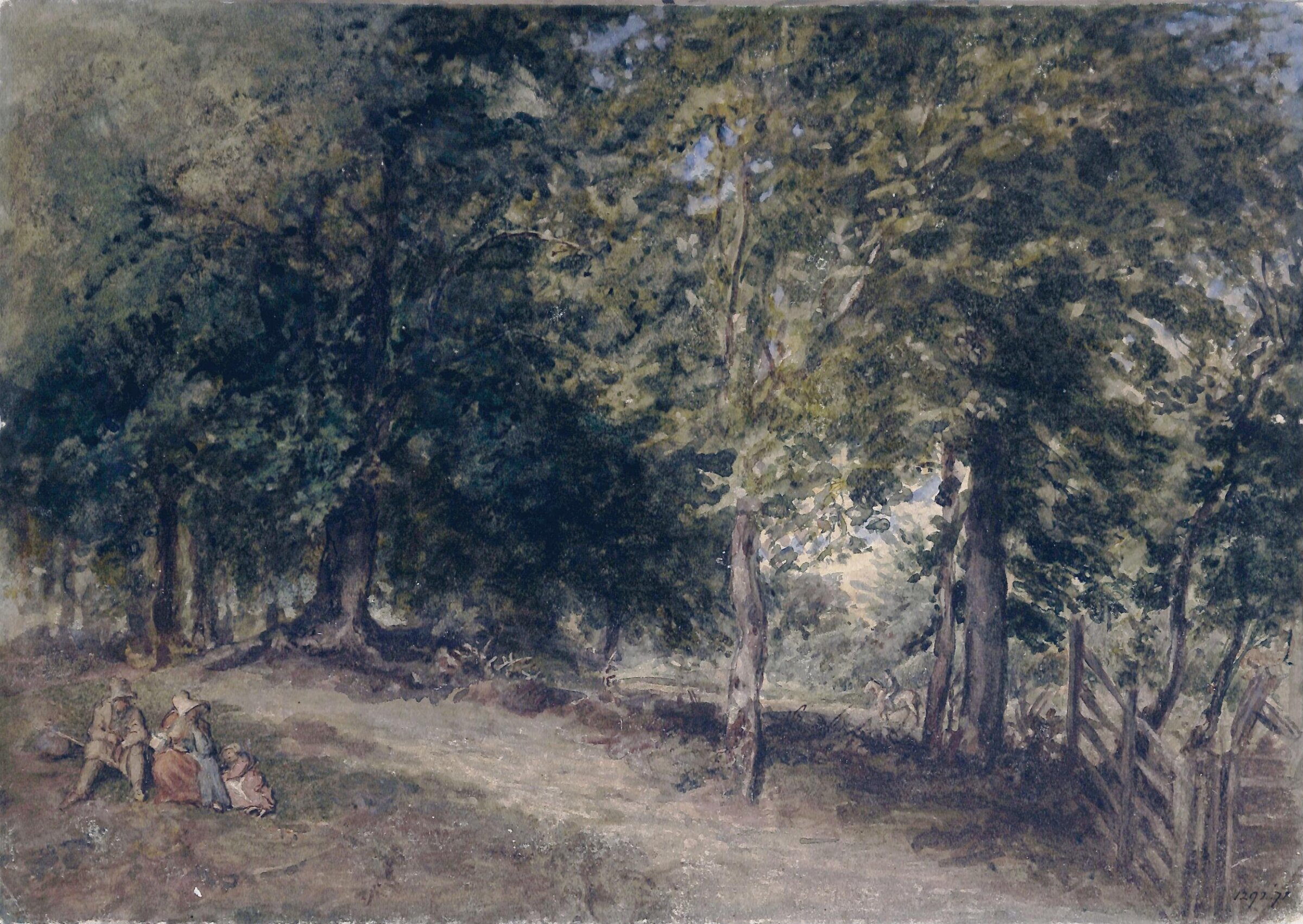 A wood with a group of figures, Thomas Charles Wageman, ca. 1815-60