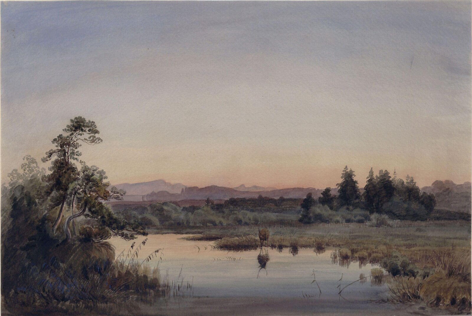 River scene, Anton Zwengauer, 1848