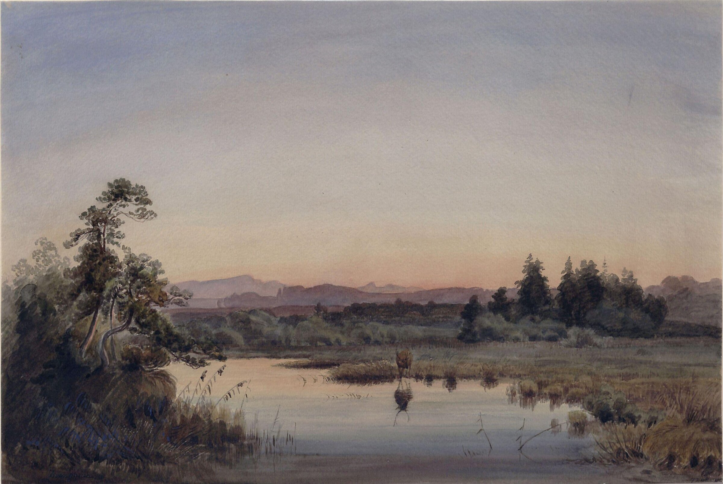 River scene, Anton Zwengauer, 1848