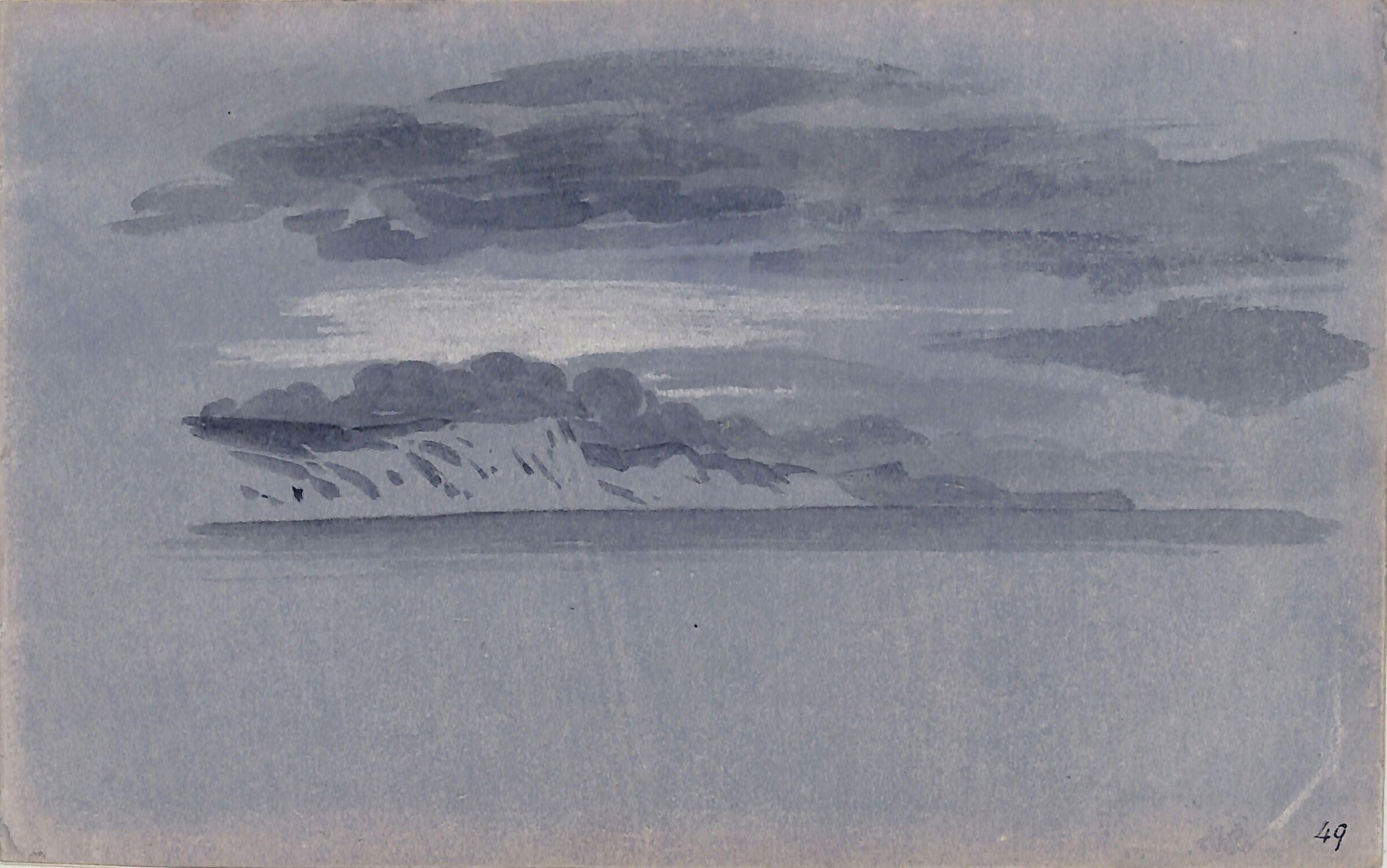 Study of cliffs and the sea, Thomas Tudor, ca. 1820