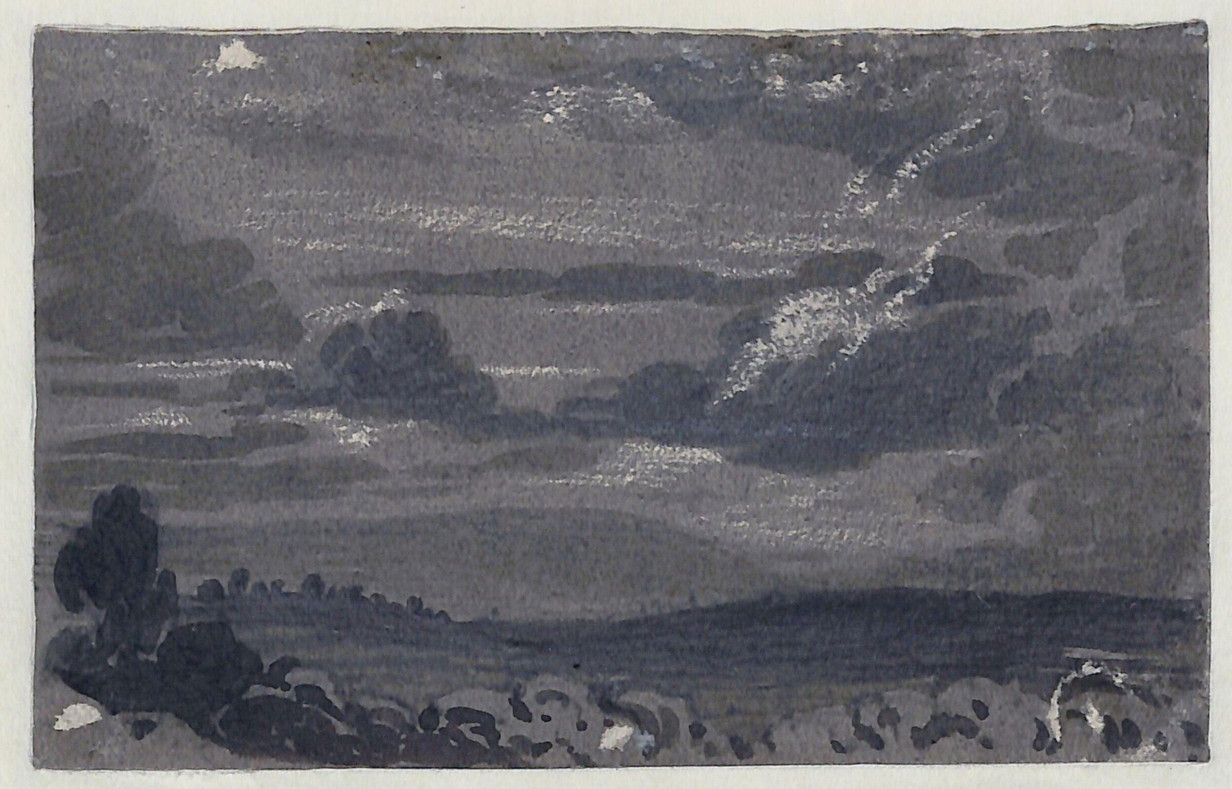 Study of a landscape with clouds, Thomas Tudor, ca. 1820