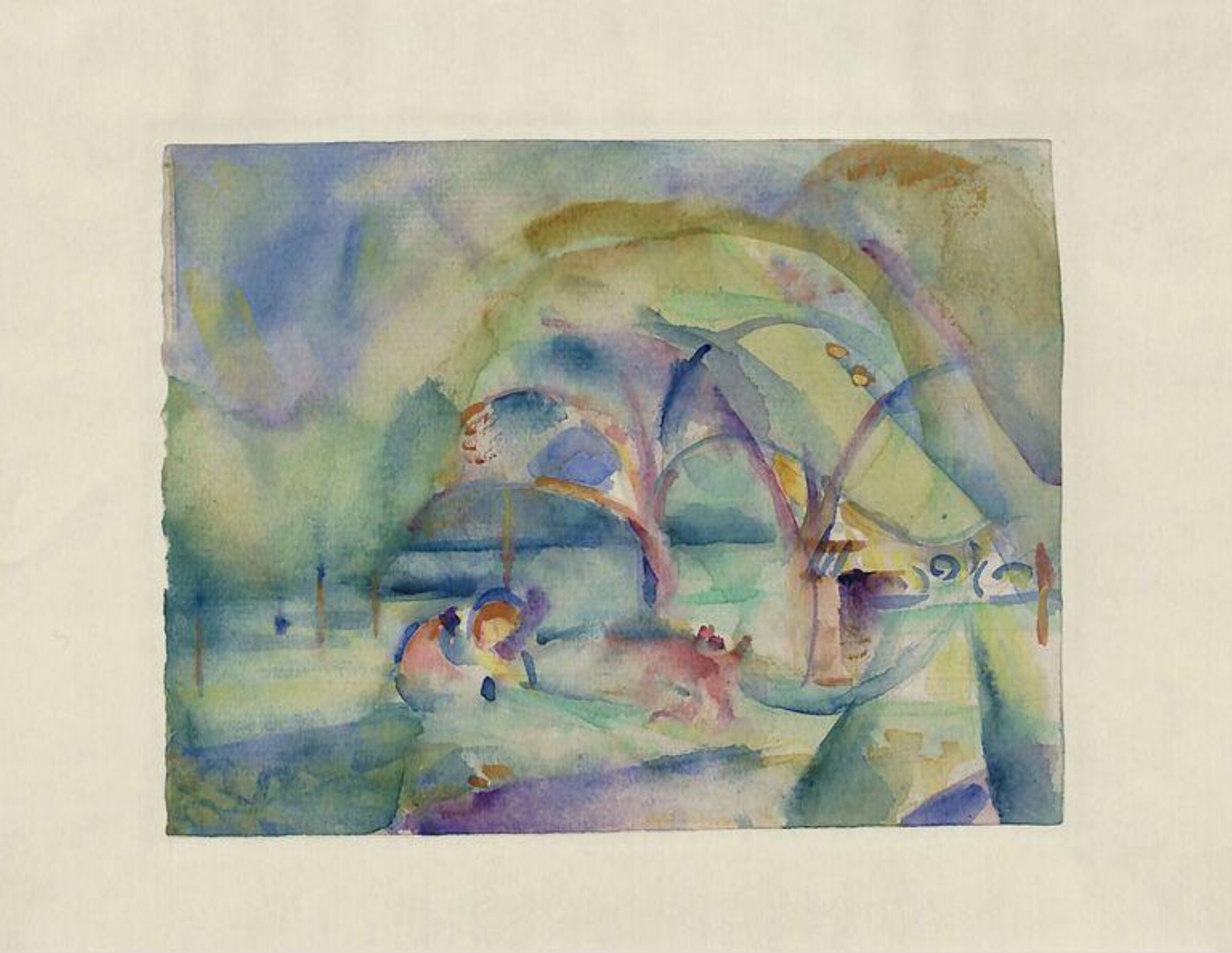 Figures in a landscape, St. Brieuc, Ervin Bossanyi, 1914-1919
