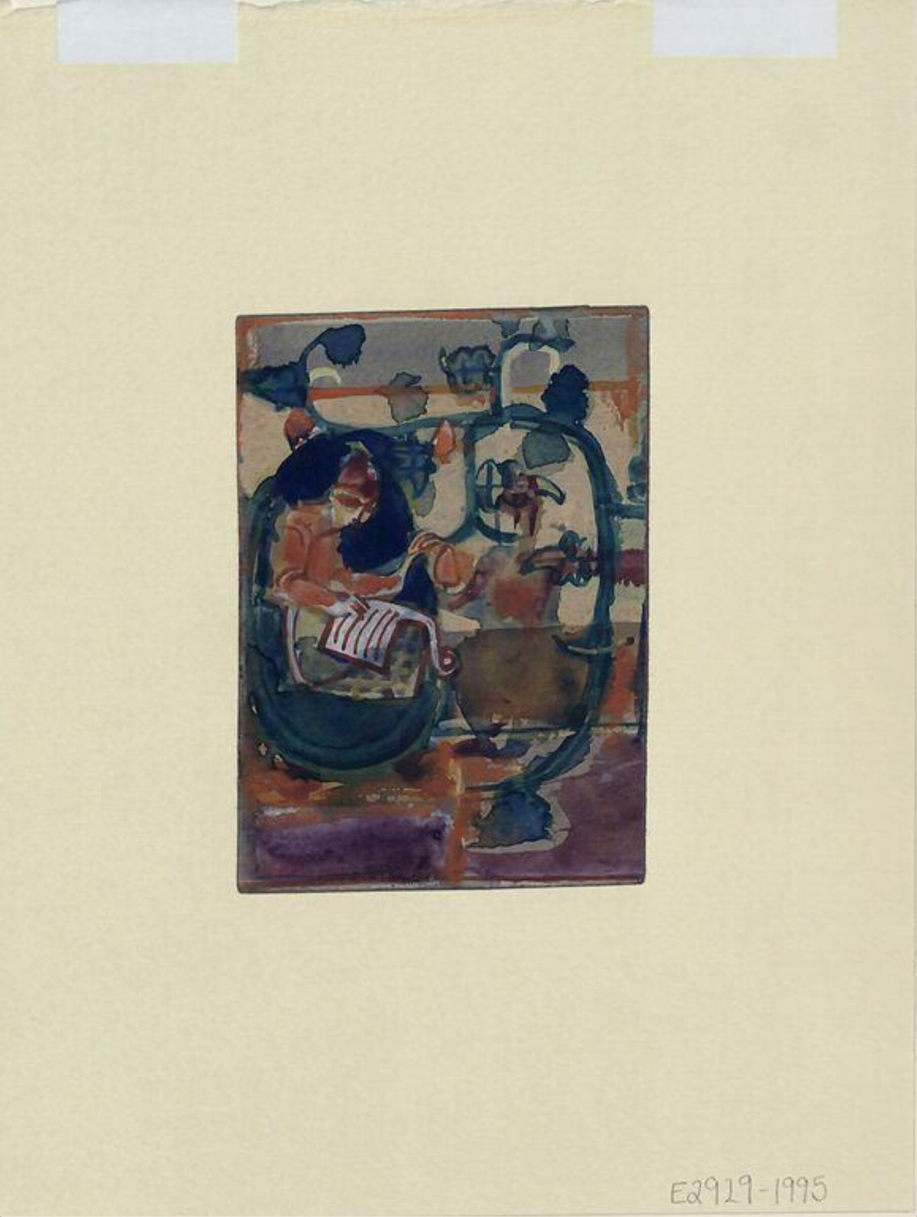 A Seated Figure with a Manuscript, Ervin Bossanyi, 1914-1919