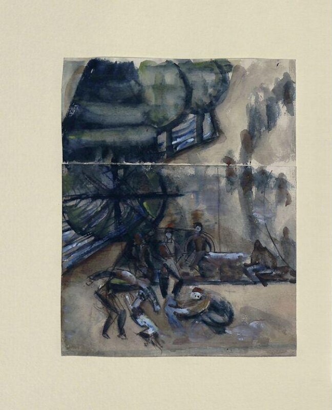 Prisoners Playing with Dogs in a Landscape