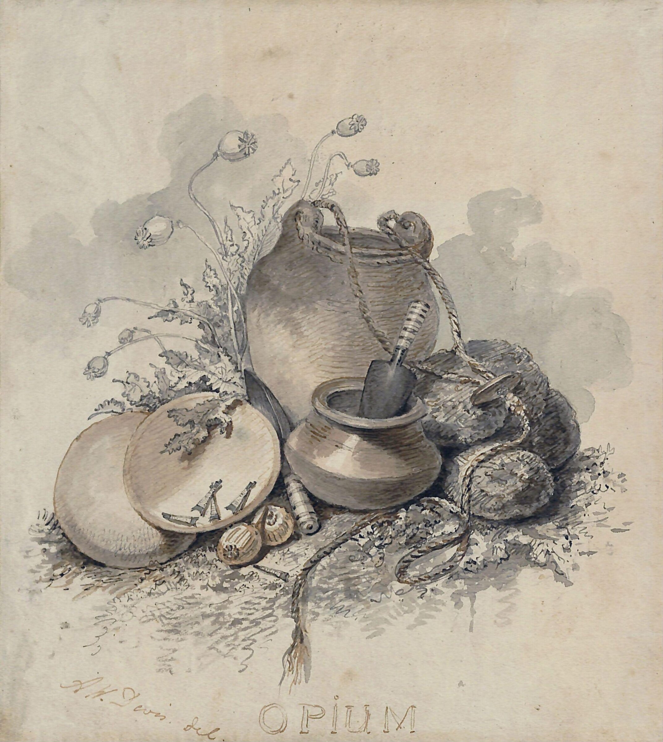 A group of objects associated with the cultivation of opium, Arthur William Devis, ca. 1782-1795