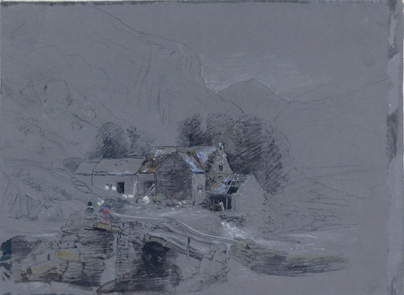 A mountain farm, Peter De Wint, early 19th century