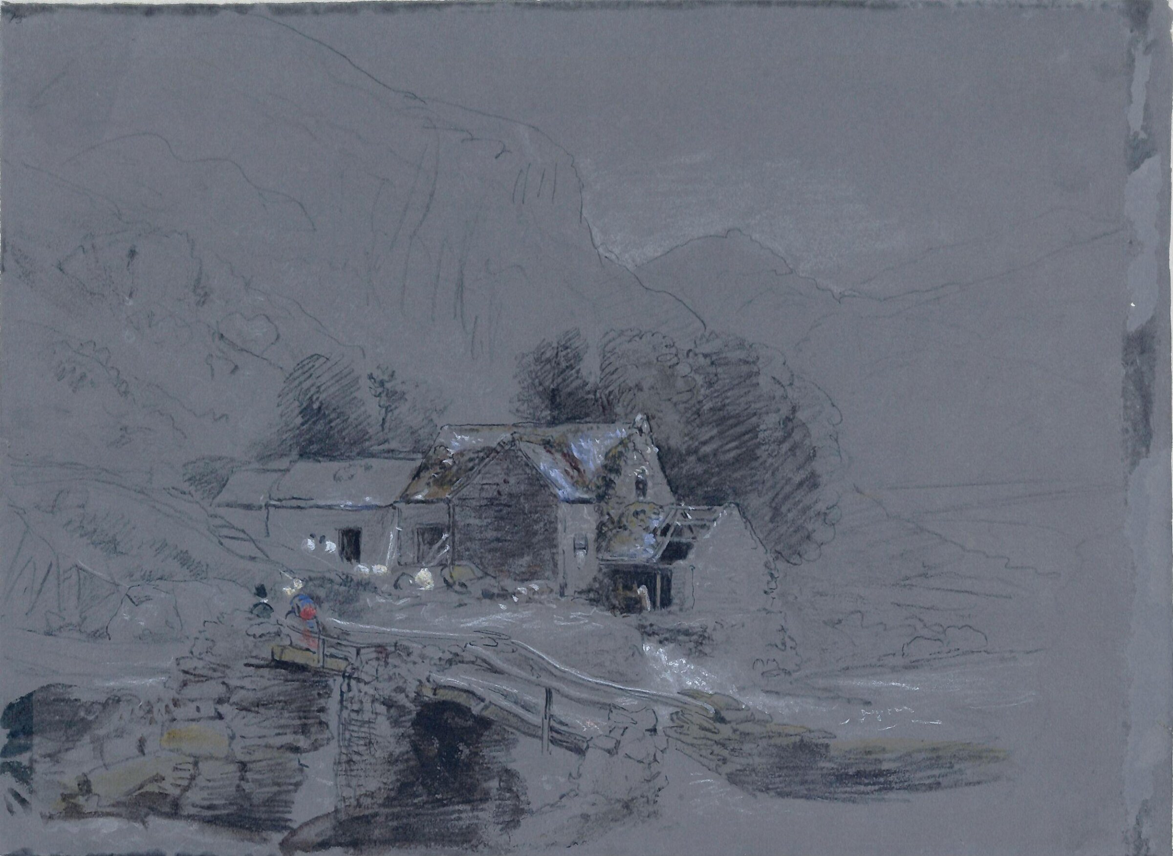 A mountain farm, Peter De Wint, early 19th century