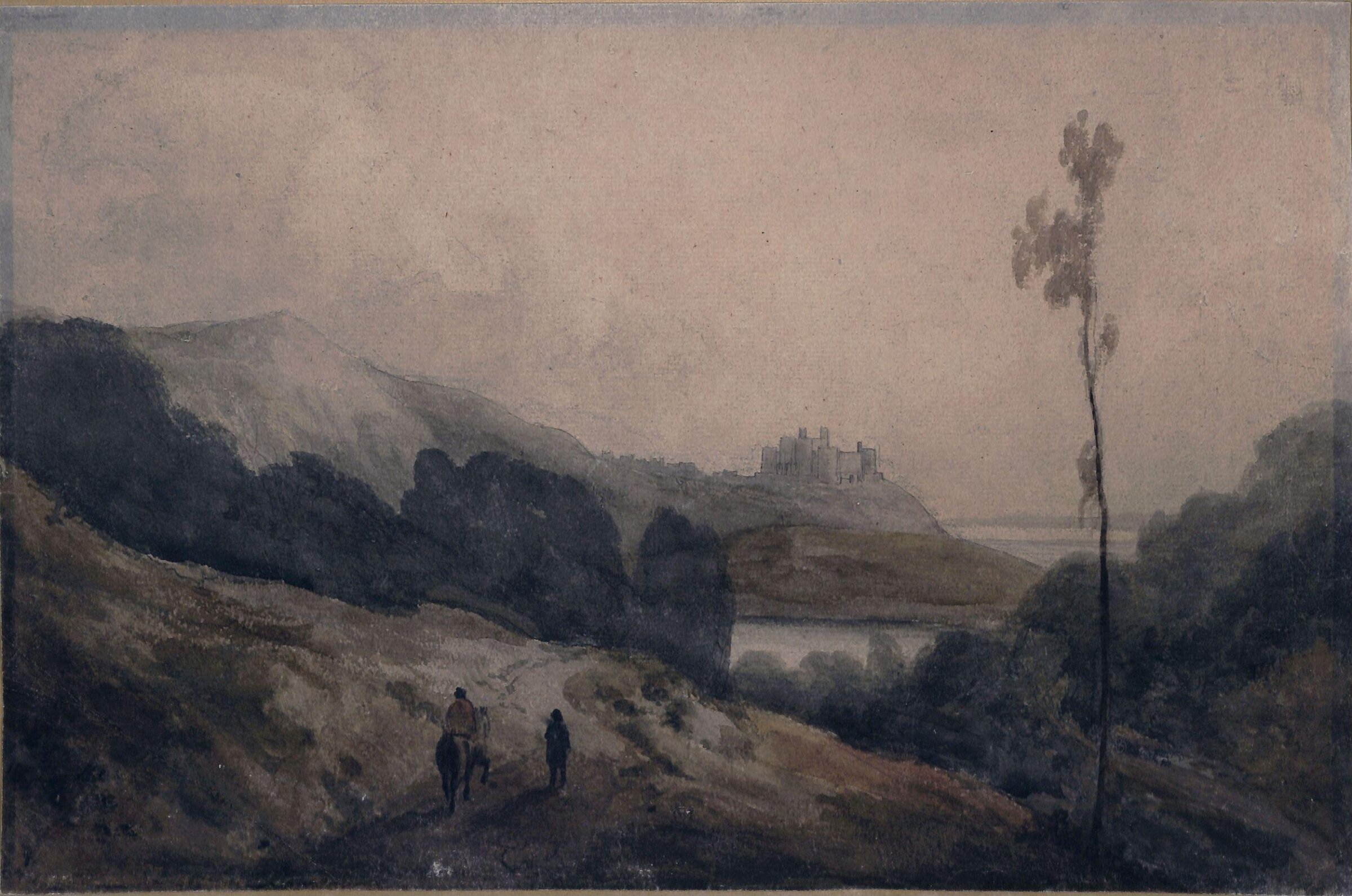 Coast scene in Merionethshire, with Harlech Castle, Varley, 1804