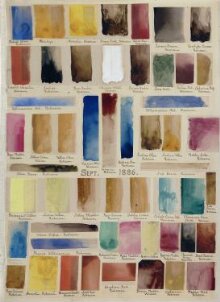 Specimens of watercolours painted to test the stability of the pigments thumbnail 1