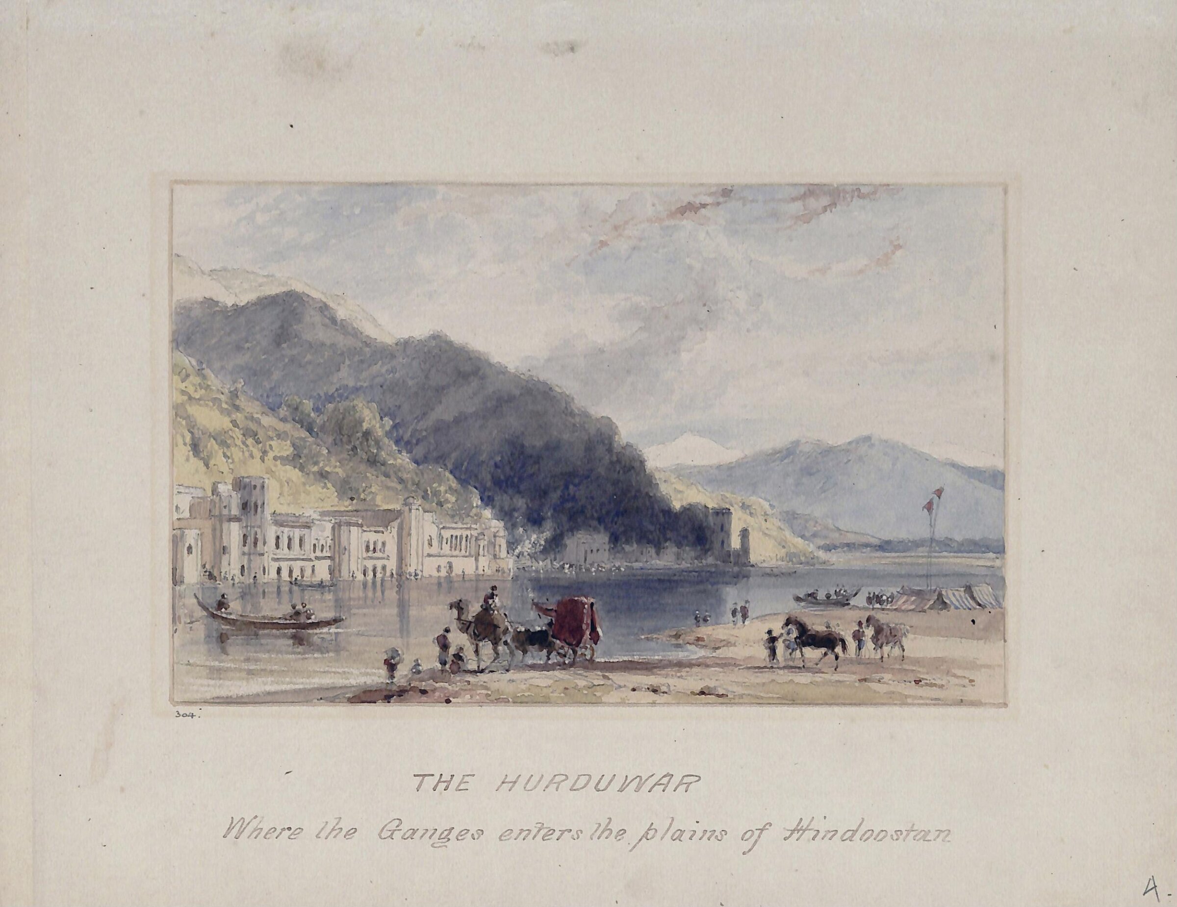Hurduwar, where the Ganges enters the plains of Hindoostan, William Daniell, ca. 1789- ca. 1791
