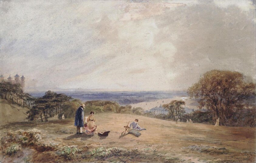 Greenwich Hill with the Observatory and the Thames (ca. 1815-37) by Thales Fielding