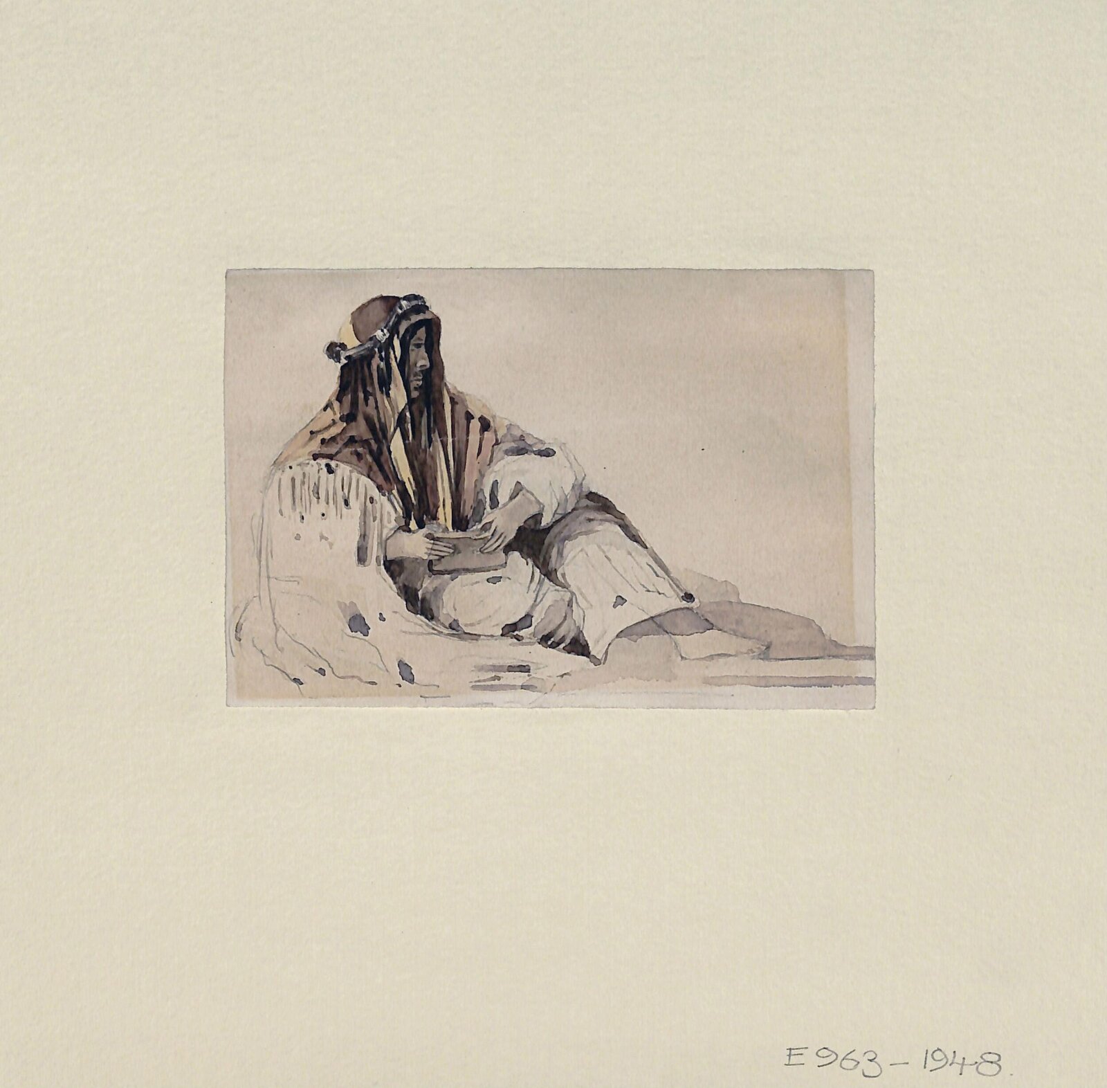 A Seated Arab, John Lewis, mid 19th century