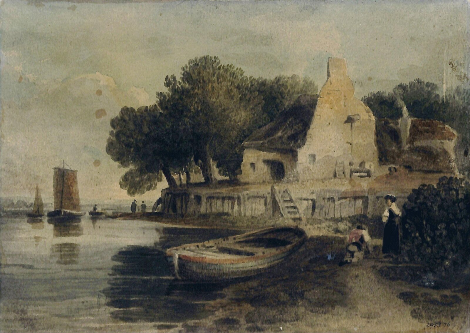 On the Thames at Millbank, John Varley, ca. 1800-1842