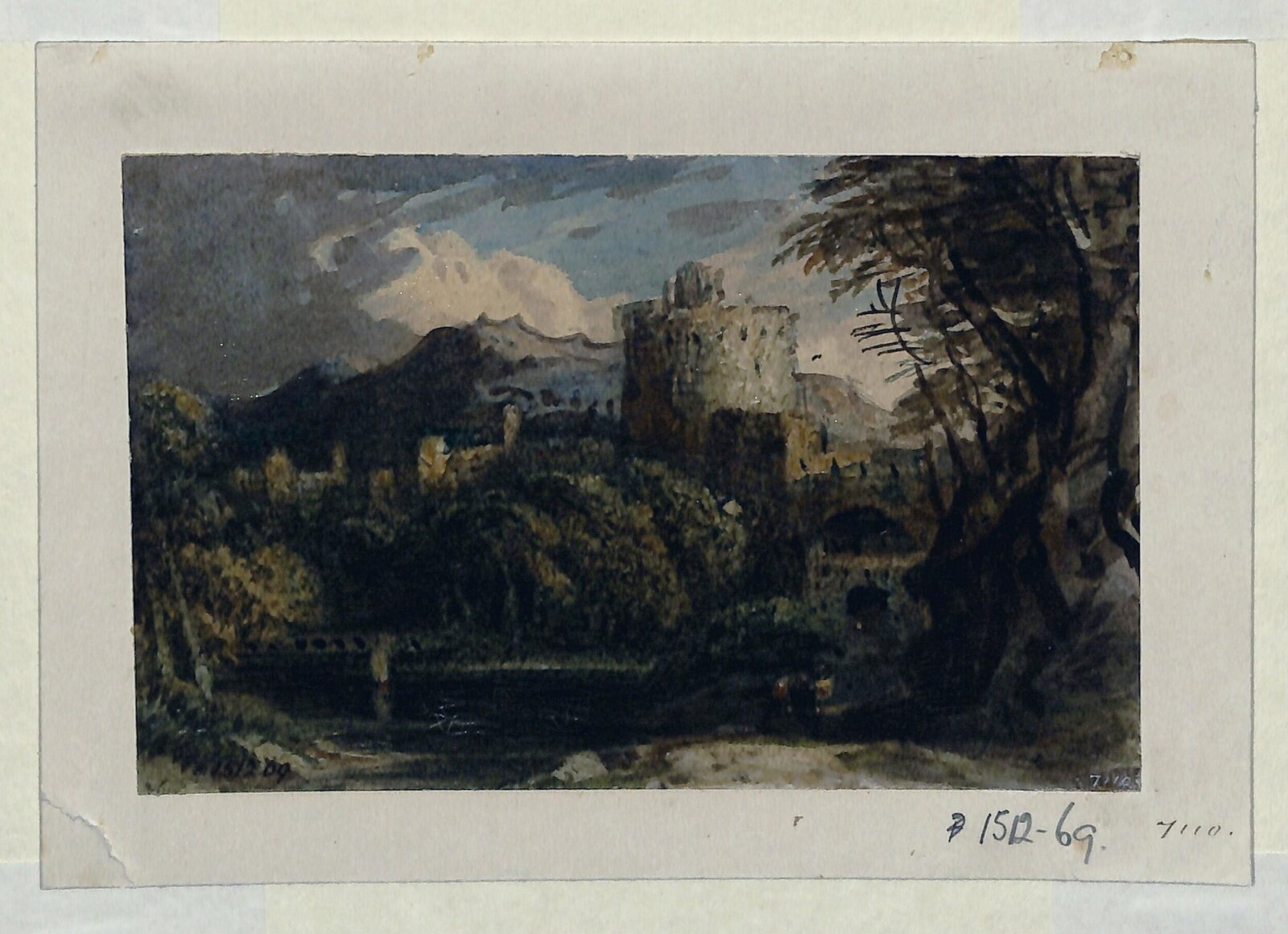 Landscape with castle, John Varley, ca. 1800-1842
