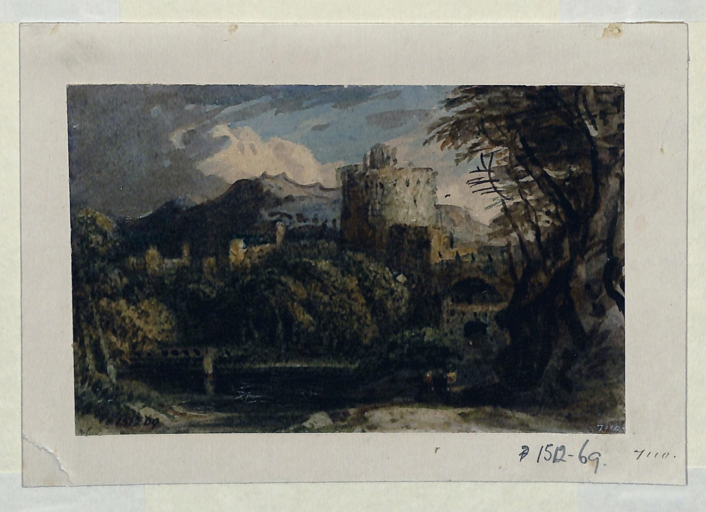 Landscape with castle, John Varley, ca. 1800-1842