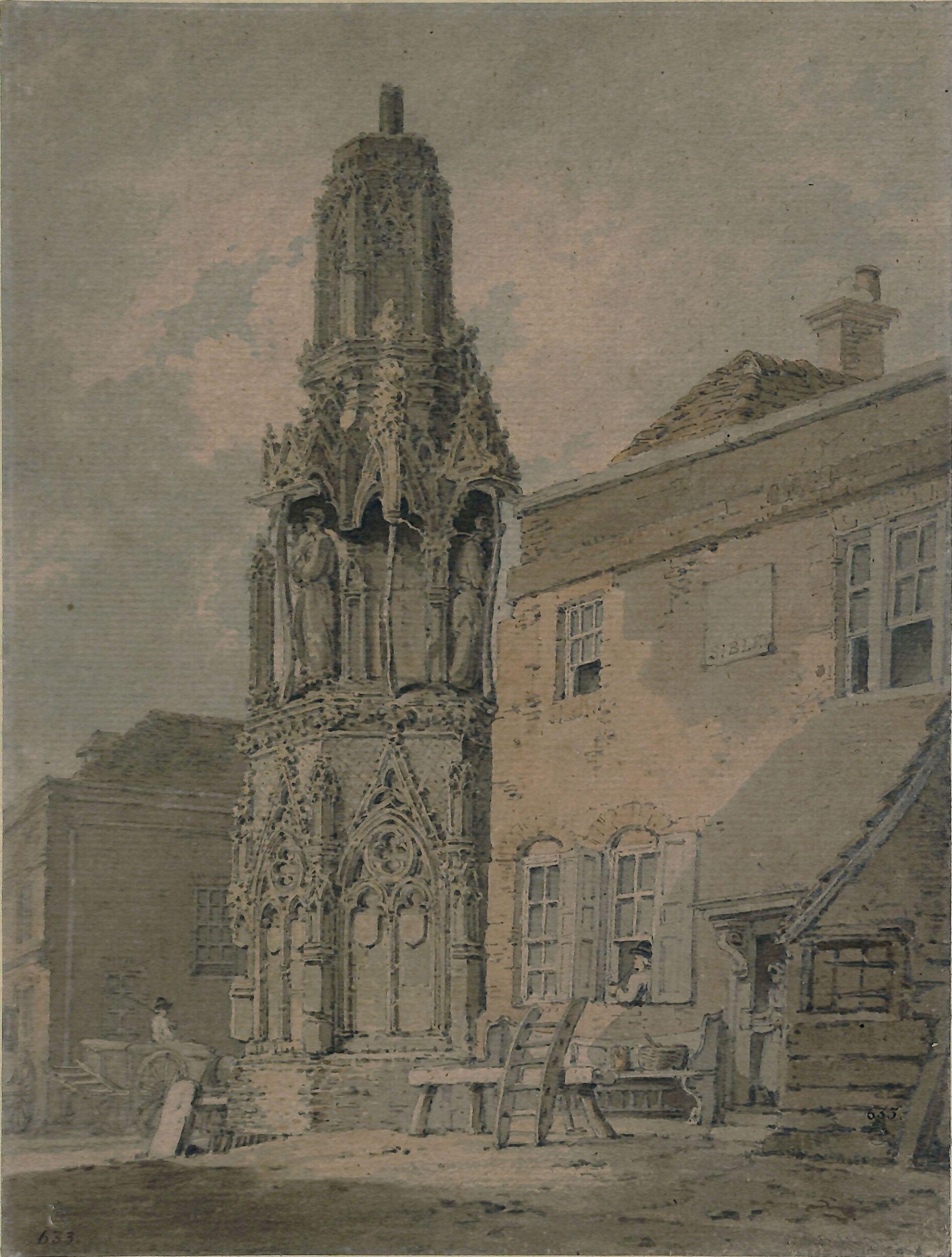 Waltham Cross in 1812, William Alexander, 1812