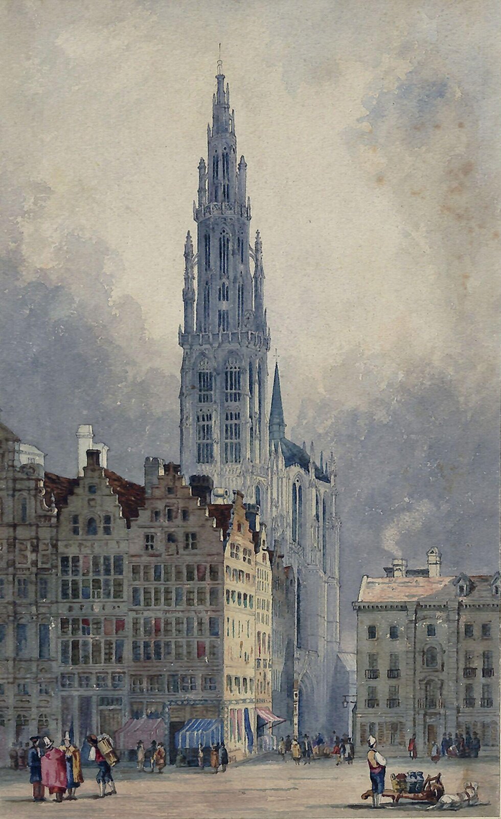 Cathedral Tower in Antwerp, ca. mid 19th century