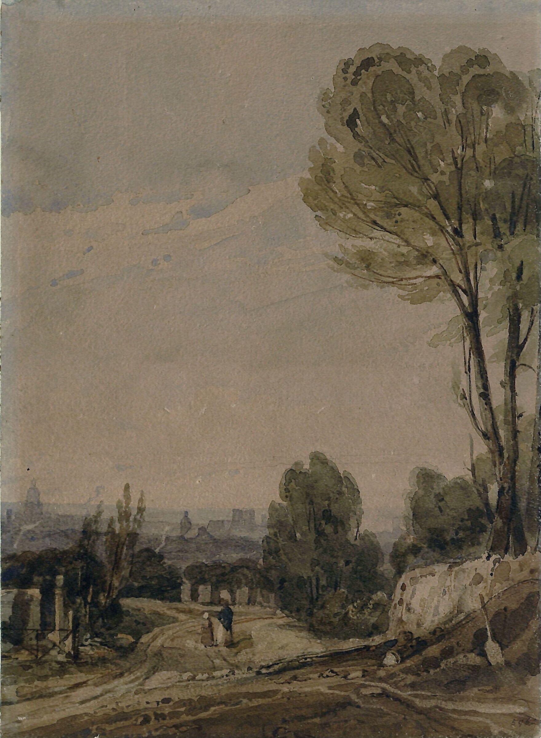 Paris from Pere Lachaise, Bonnington, Early 19th century