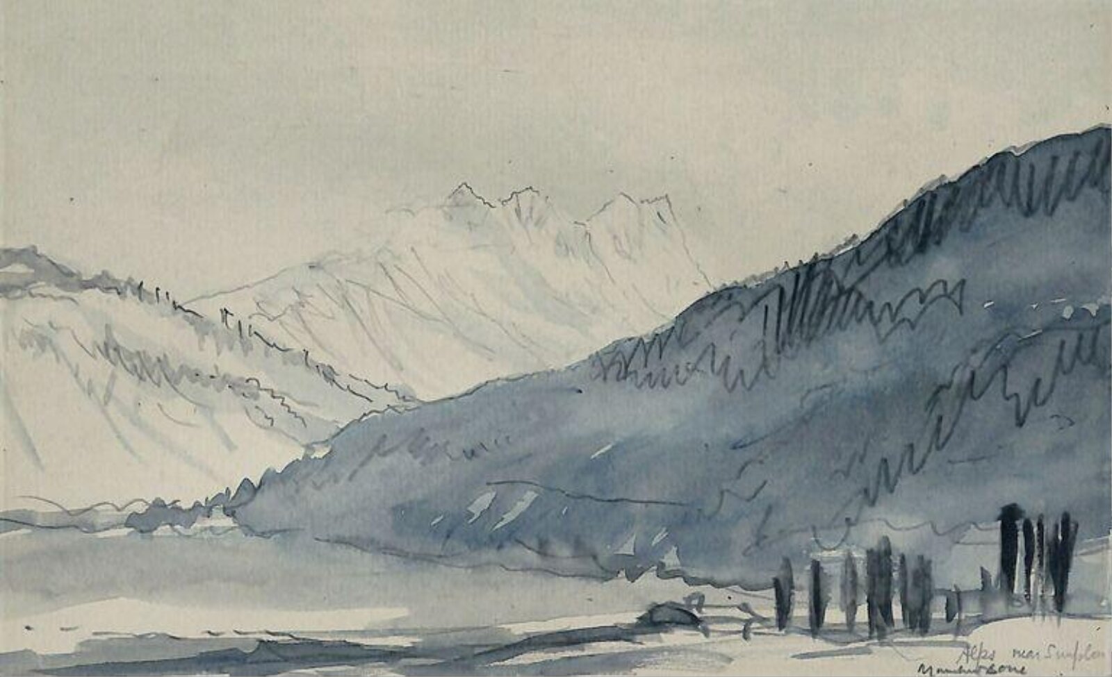 Alps near Simplon, Muirhead Bone, 1911