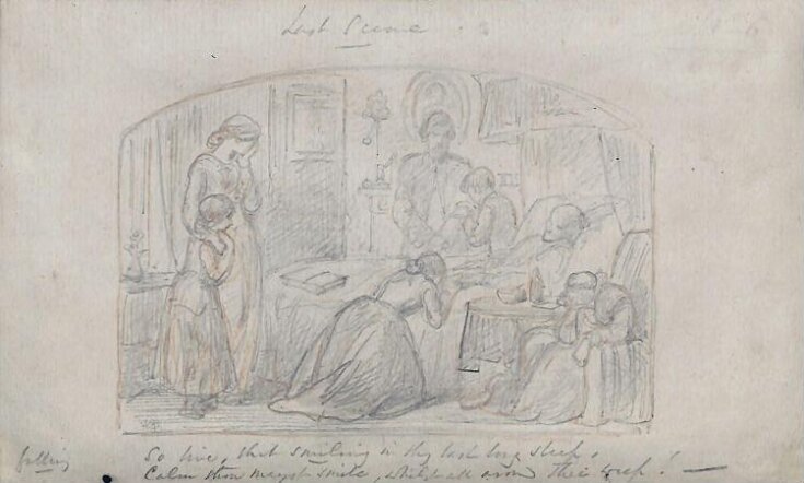 Sketch of a family surrounding the death-bed of an old man top image