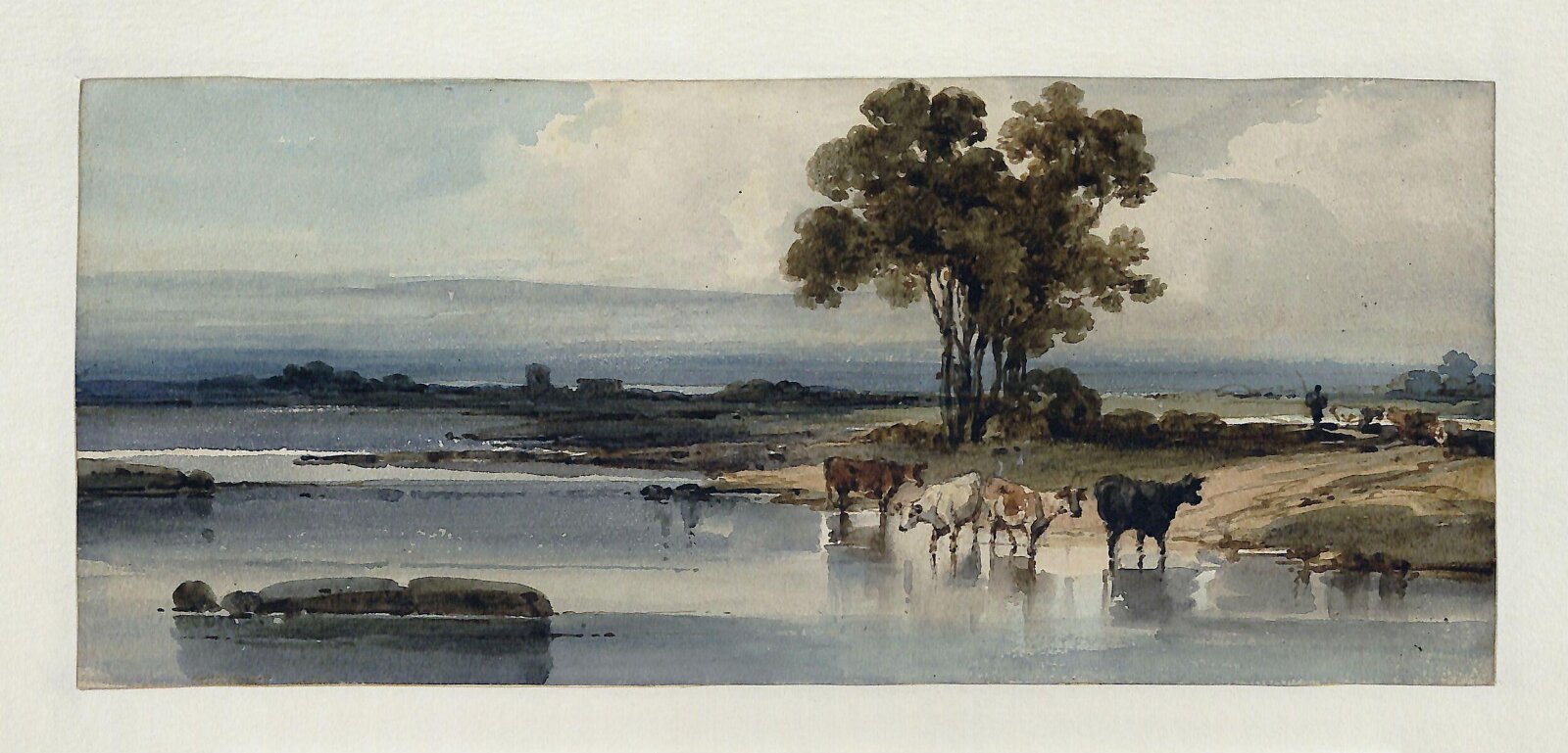 Lake with Cattle, China, George Chinnery, between 1825 and 1852