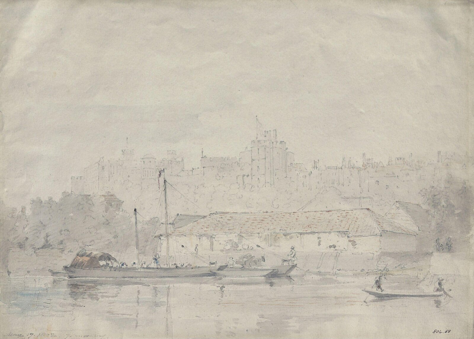 Windsor Castle from the river, Constable, May 17, 1802