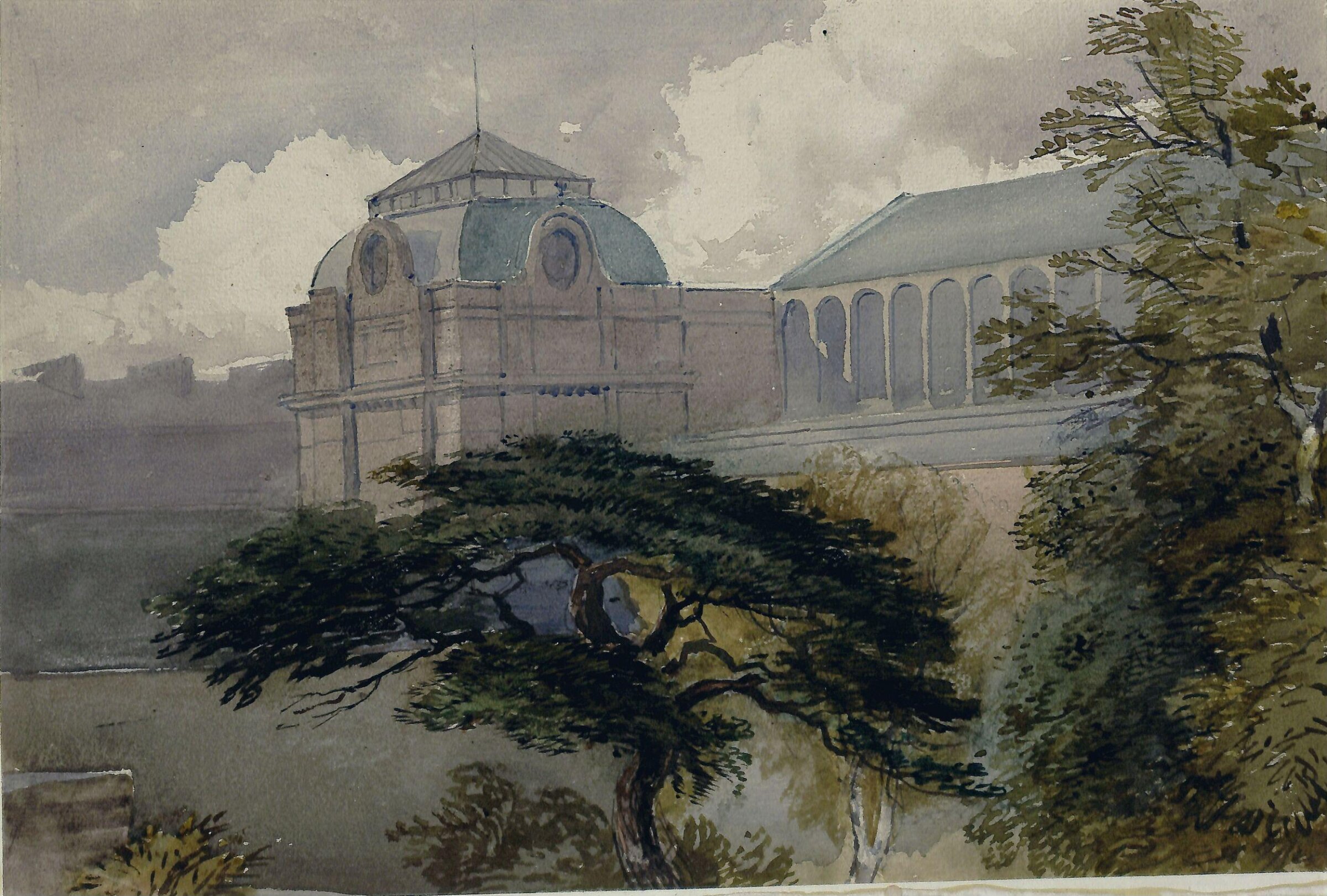 View of the exhibition buildings of 1862, David Cox, 1862