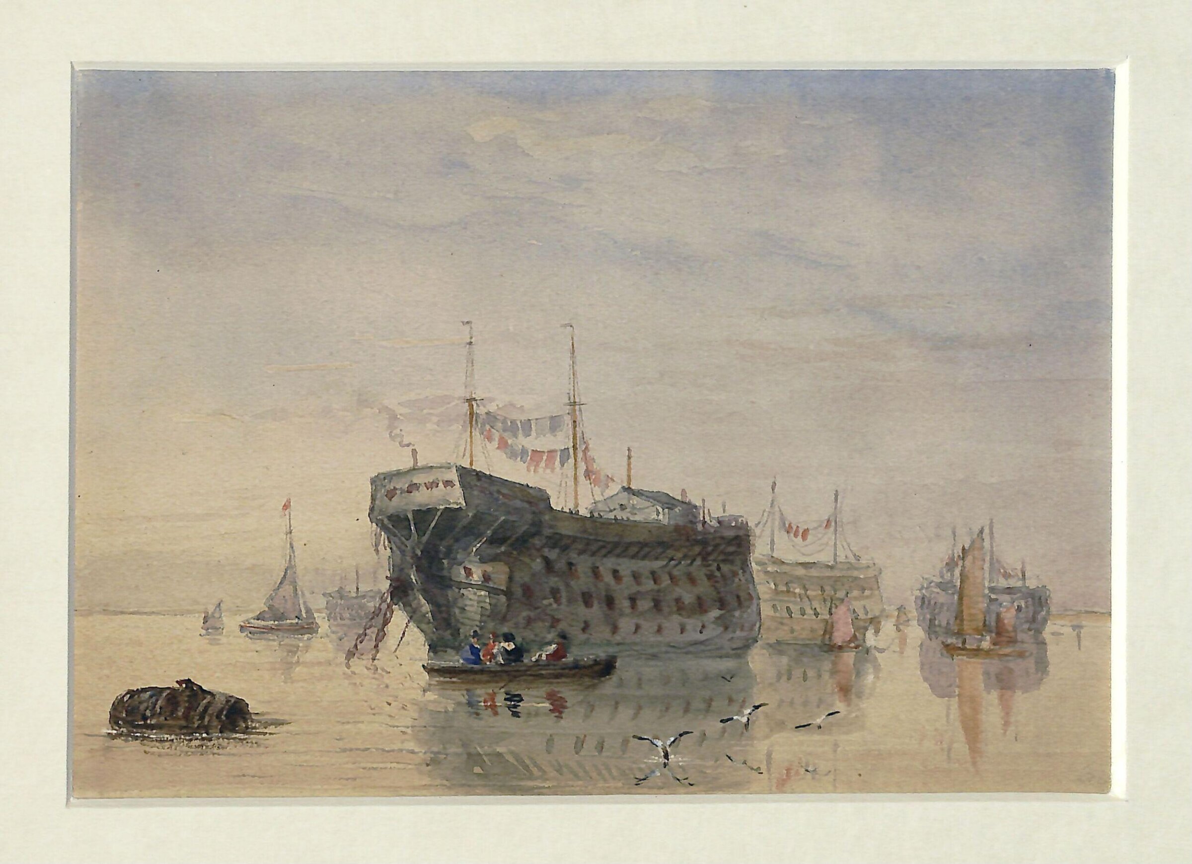 Old Hulks on the Thames, David Cox, ca. 1820