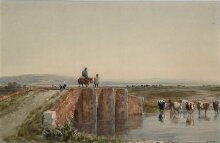 Landscape with Bridge, Figures and Cattle thumbnail 1