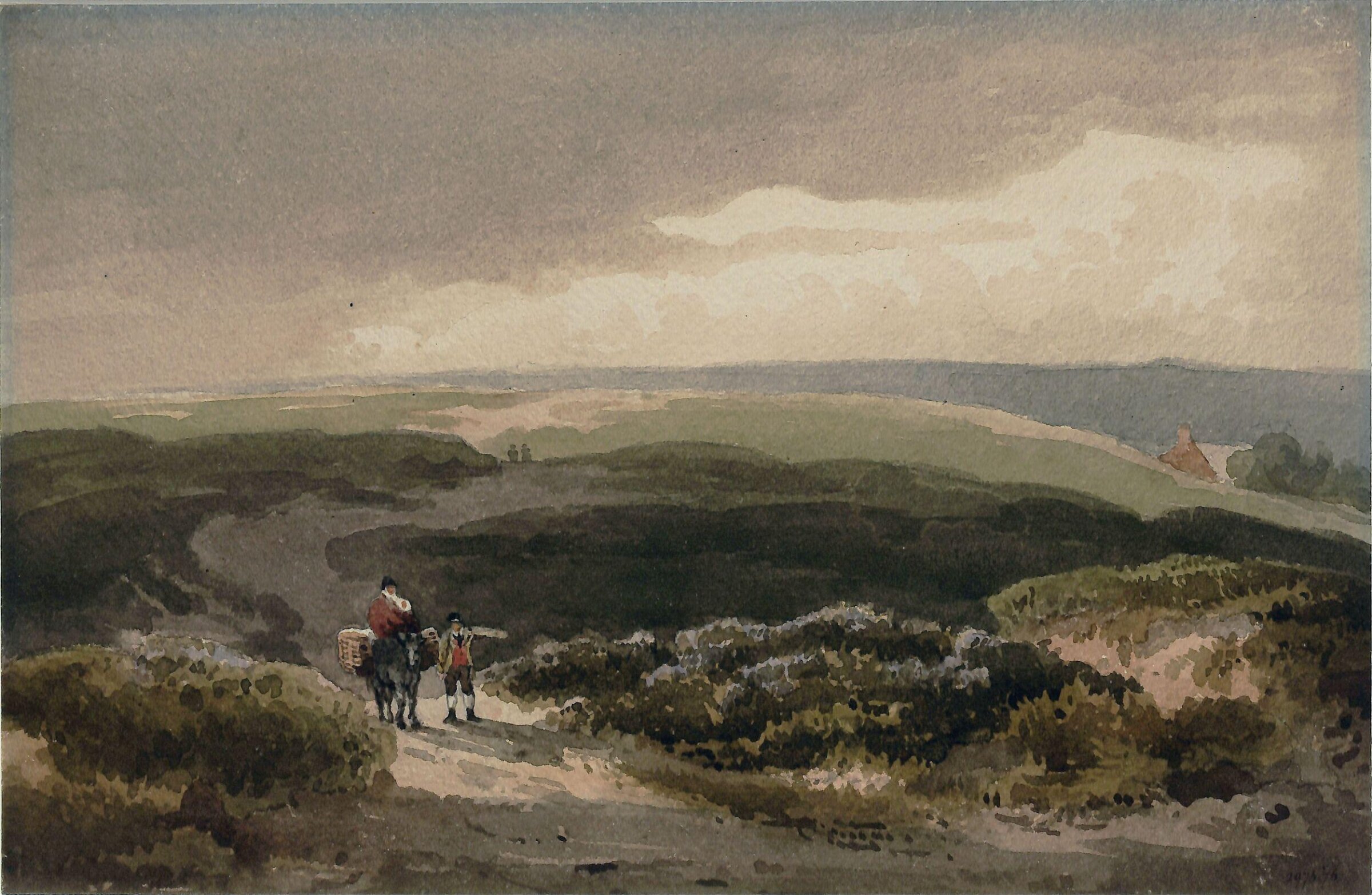 Hilly Landscape with Figures, David Cox, ca. 1800-50